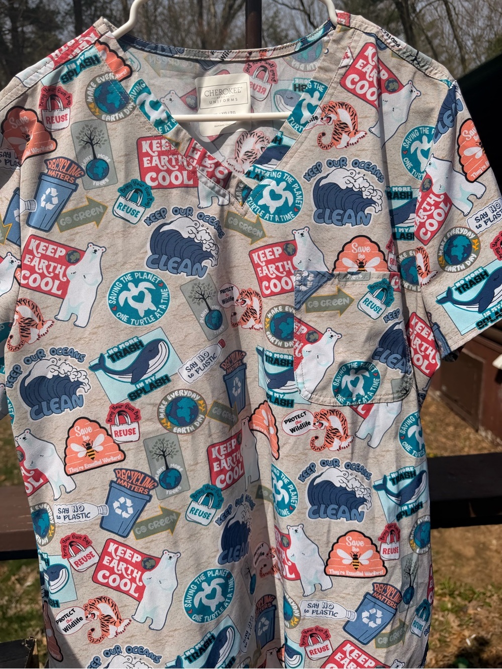 Recycle Scrub Top XL